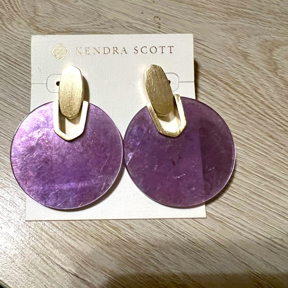 Kendra Scott | Prototype Purple Mica Didi earrings in gold